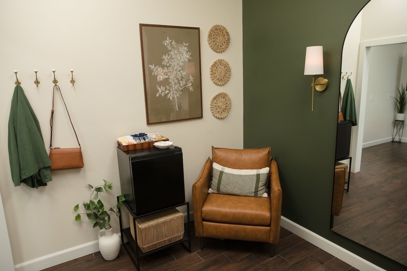 Salon styling chair and hair color station